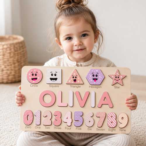 Puzzle for Baby Girl and Boy, Handmade Custom Wooden Name Puzzle, Personalized Gifts for Baby, First Christmas Gift, Baby Gift