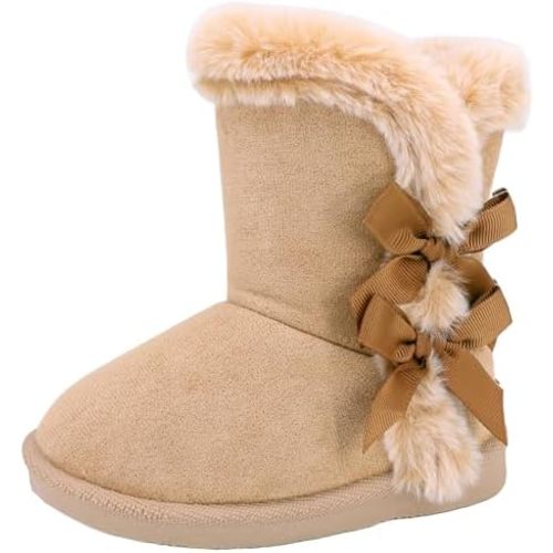 Femizee Girls Boys Warm Winter Boots Kids Outdoor Snow Boots(Toddler/Little Kid)