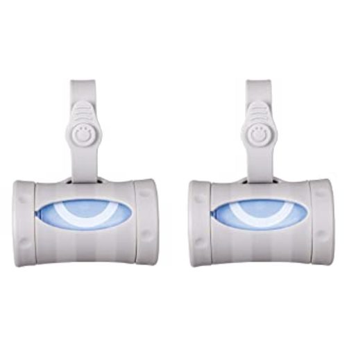 Ubbi Retractable On-the-Go Dirty Diaper Disposal Bag Dispenser for Baby Travel, Gray, 2 Pack