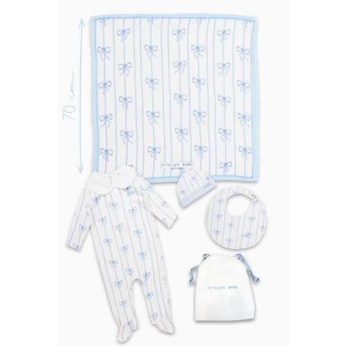 4-Piece Newborn Set - Ribbon / Blue