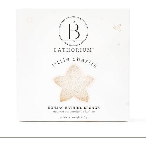 Bathorium Little Charlie Konjac Body Sponge, Gentle & Cleansing Sponge for Babies, Sensitive Skin, 100% Pure Konjac, Ideal for Daily Use, 1 Sponge