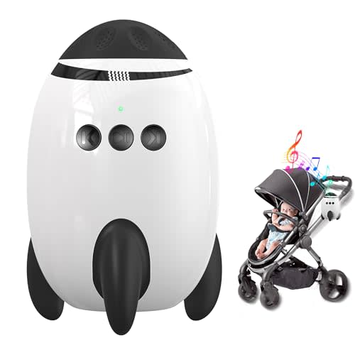 QNHMPW Baby Rocker, Baby Vibrating Soother Gently Rocks Any Stroller or Pram, White Noise Sound Machine Baby with 11 Sounds, Adjustable Speed, Baby Sleep Aid Newborn Essentials Must Haves Gifts