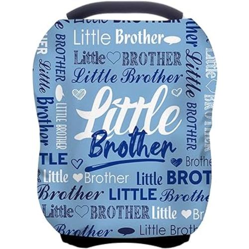 Baby Car Seat Cover, Little Brother Baby Car Sear Cover, Multi-Use Toddler Carseat Stroller Cover, Stretchy Babies Car Seat Cover for Baby Boy Girls