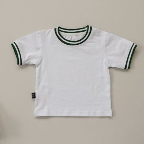 Kids Hunter Striped Collar Solid Short Sleeve Tee Shirt White 3-6M - Olive + Scout