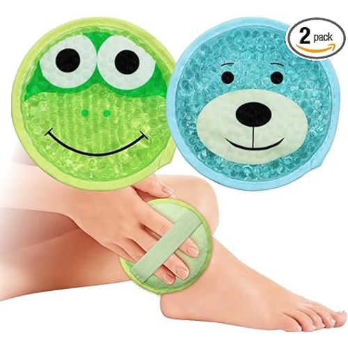 Gel Ice Pack for Injuries 2 Packs Cute Reusable Hot Cold Gel Packs for Fever Pain Relief Wisdom Teeth First Aid and Neck Head Arms Legs Knee Ankle
