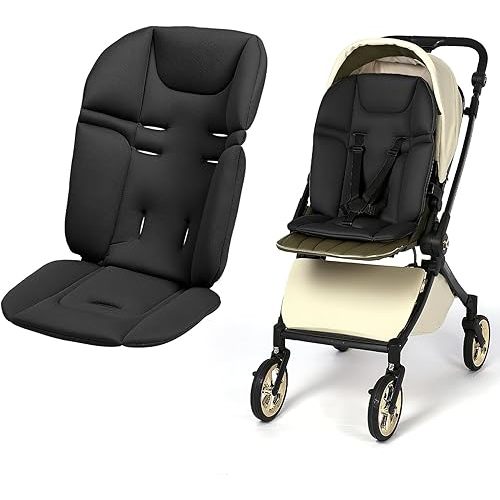 Baby Stroller Seat Liner for Most Models, Breathable Fabric Stroller Seat Liner Insert, Ensure Comfort and Support on The Go, Stroller Accessories for Toddler Aged 0-5 Years Old, Black