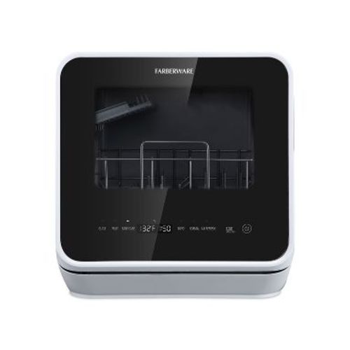 Farberware Professional Compact Portable Countertop Dishwasher With 5-Liter Built-In Water Tank, 5 Wash Programs, Baby Care, & Glass