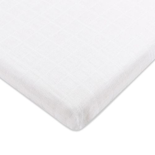 Babyletto All-Stages Bassinet Sheet in GOTS Certified Organic Muslin Cotton - Plain White