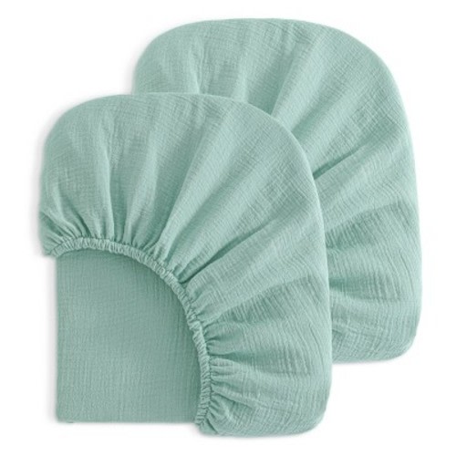 2 Pack Cotton Crib Sheets, Double-Layer Soft Fitted Sheets for Crib & Toddler Mattresses - NTBAY