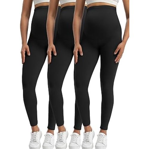 Buttergene Women's Maternity Leggings Over The Belly Pregnancy Active Wear Workout Yoga Tights Pants