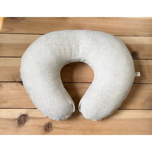nursing pillow cover : light natural linen, breastfeeding pillow, nursing pillow slipcover natural linen, linen pillow cover