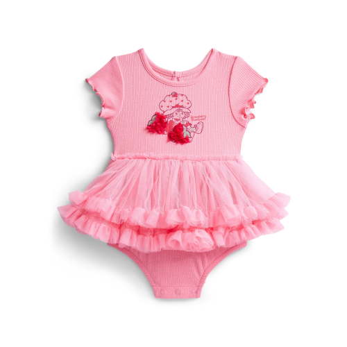 Strawberry Shortcake Baby Girls Graphic Tutu Dress Bodysuit with Short Sleeves, Sizes 0/3M-6/9M
