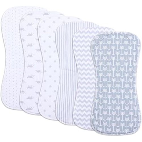 6 Pack Cotton Baby Burp Cloths Extra Absorbent Soft for Baby Boys and Girls