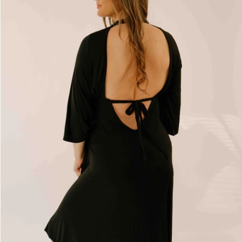 Lila Labor & Postpartum Gown in Plum