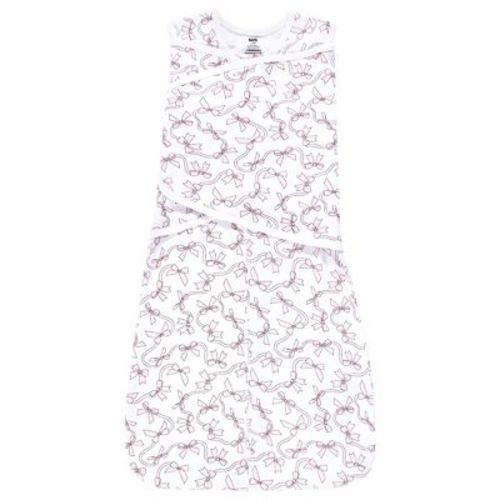 Hudson Baby Infant Girl Convertible Swaddle Sleep Sack, Pink Bows, 0-3 Months