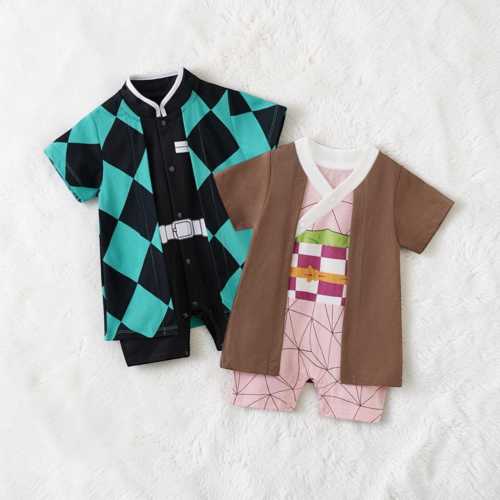 Newborn cotton anime romper, charming baby cosplay costume, Baby shower gift for anime fans
