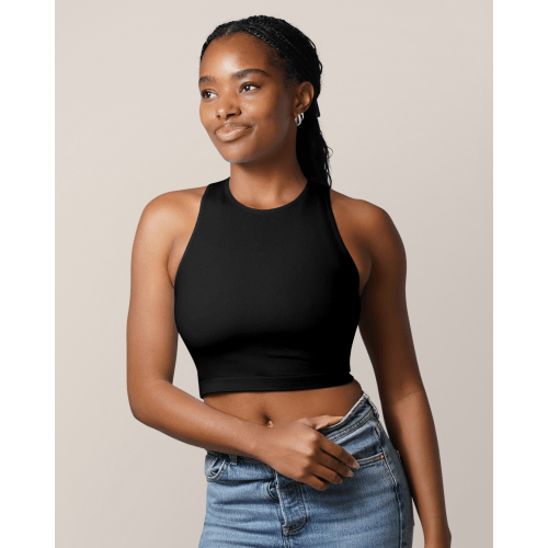 Sublime® Bamboo Hands-Free Pumping Longline Bra Top | Black - Kindred Bravely