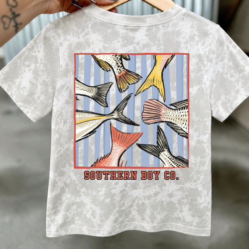 Coastal Fish Tails Boy's Short Sleeve Shirt