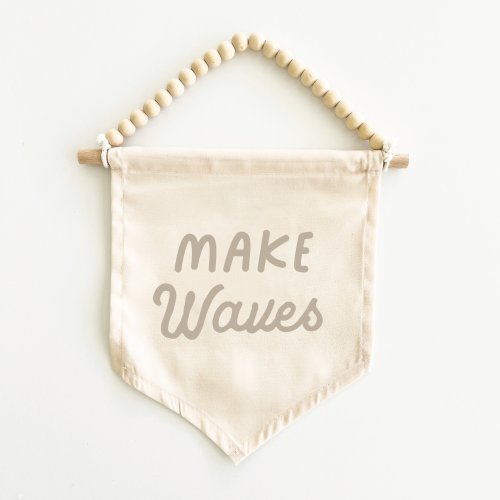 Make Waves Canvas Hang Sign: Beach House Decor, Coastal Decor, Beach Decor, Kid's Beach Room Decor, Beach Nursery Decor {Sand Grey}
