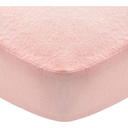 Flannel Crib Sheet for Girl, 100% Cotton Flannel, Heavenly Soft Fitted Crib Sheet for Standard Crib (28" X 52") and Toddler Mattresses Warm, Pink