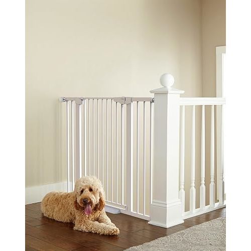 Cumbor 36" Extra Tall Baby Gate, 30-46" Dog Gate Indoor White