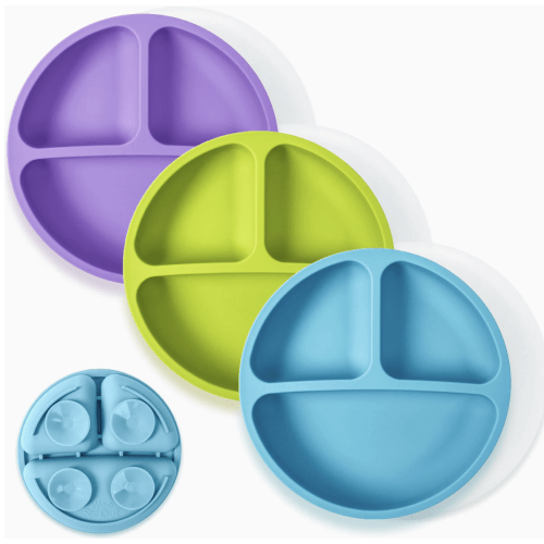 Silicone Suction Plates – Set of 3 (Lid Option Available)