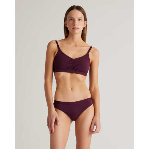 Micromodal Ruched Bralette (2-pack) in Syrah
