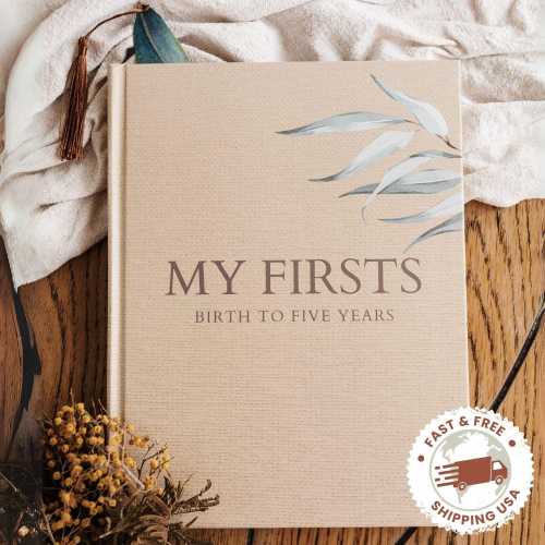 Baby Memory Book - Birth to Five Years Journal, Milestones & Photo Album (Australian Animals) Baby Keepsake Gift for Newborn.