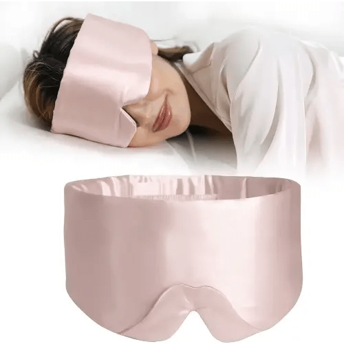 ZIMASILK 100% 22 Momme Mulberry Silk Sleep Mask - Full Silk Filled, Ultra-Soft & Breathable, Face-Hugging Blackout Eye Cover for Sleeping (Pink)