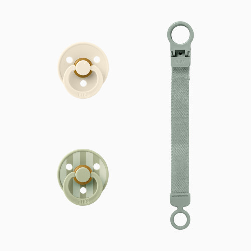BIBS Colour Pacifier & Loop Clip Gift Set - Sage