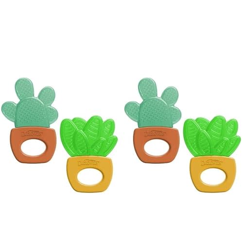 Dr. Brown's AquaCool Water-Filled Teether, Cooling Baby Teether Toy for Sore Gums, Green Cactus, BPA Free, 3m+, 4-Pack