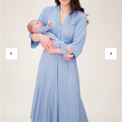 Lila Labor & Postpartum Gown in Periwinkle Blue