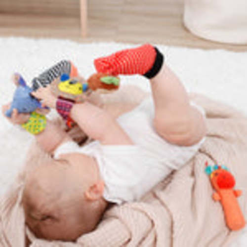 Safari Baby Sock Rattles Set of 5