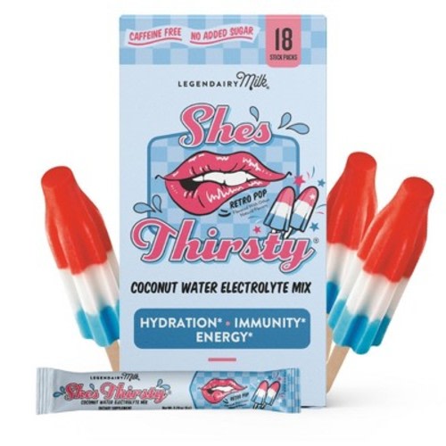 Legendairy Milk She's Thirsty Hydration Dietary Supplement Powder - Retro Pop - 18ct: Health & Beauty, 18 Pack