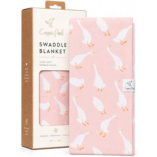 Copper Pearl Swaddle Blankets for Newborns | Soft Stretchy Receiving Blankets for Boys and Girls | Large 46 x 46 Inch Baby Blankets | Lightweight and Breathable Swaddles | Goosie