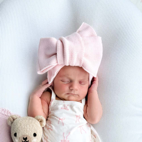 Knitted Oversized Topknot | Baby Pink – Little and Fern