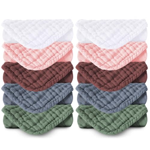 10 Pack Baby Muslin Washcloths for Baby Washcloths Cotton Wash Cloths for Babies Face Body Comfy and Soft for Newborn Essentials Girls and Boys Registry Search
