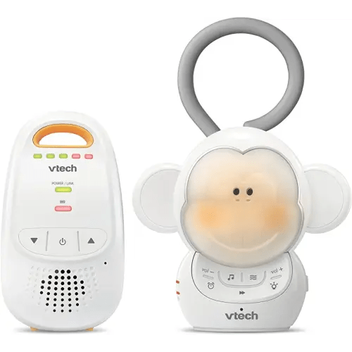 VTech DM1411 Audio Baby Monitor & Portable Soother Dual-Unit Rechargeable Battery, Long Range, Soft-Glow Night Light, Soothing Sounds & Lullabies, Digital Wireless Transmission, Sound Indicator