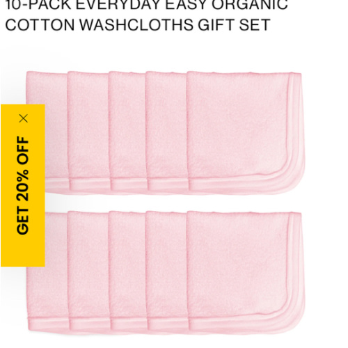 10-Pack Organic Cotton Baby-Terry Wash Cloths, Bright White | Honest Baby Clothing