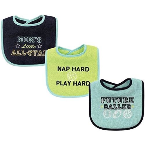 Luvable Friends Unisex Baby Cotton Terry Drooler Bibs with Fiber Filling
