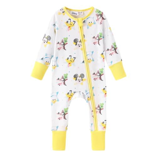 Disney Princess Ariel Belle Moana Mickey Minnie Baby Organic Cotton Footie Zipper Pajamas Newborn Infant Romper