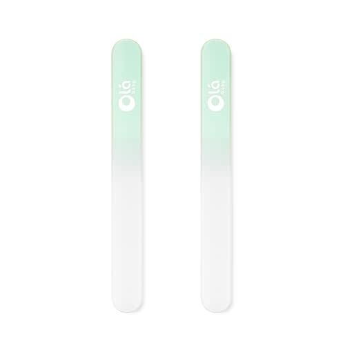 Olababy Glass Nail File for Newborns 2pk, Safe Filer, Travel Case | Safe, Gentle Alternative to Nail Clippers & Scissors for Newborns & Infants.