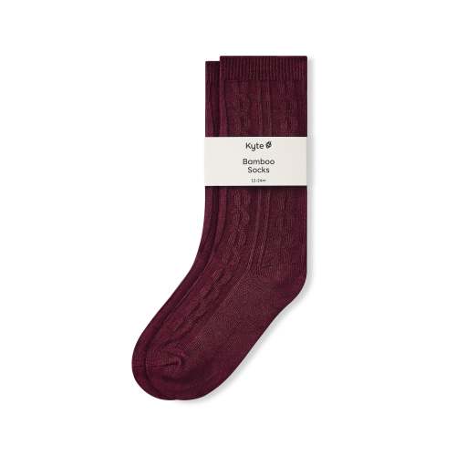 Knee High Socks in Burgundy