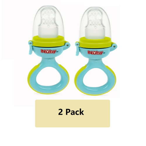 (2 Pack) Nuby Twist n' Feed First Soft Foods Feeder with Cover for Infants