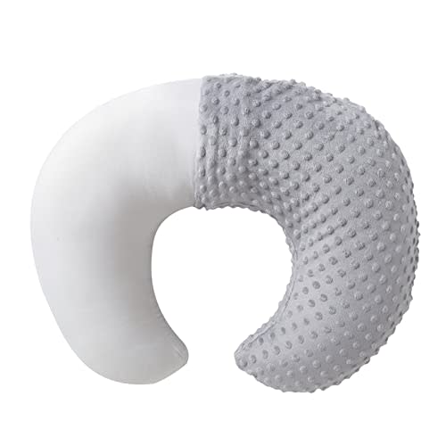 Nursing Pillow and Positioner with Cover for Breastfeeding and Bottle Feeding, Propping Baby, Tummy Time, Baby Sitting Support, Awake-Time Support (Grey, 22" x 17.7" x 5.9")