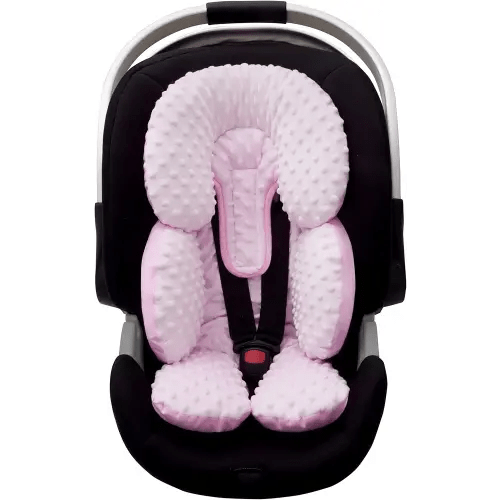 Pro Goleem Infant Car Seat Head Neck Body Support, Ultra-Soft Minky and Microfiber Newborn Car Seat Insert, Perfect for Car Seat, Stroller, 2-in-1 Reversible, Girls, Pink