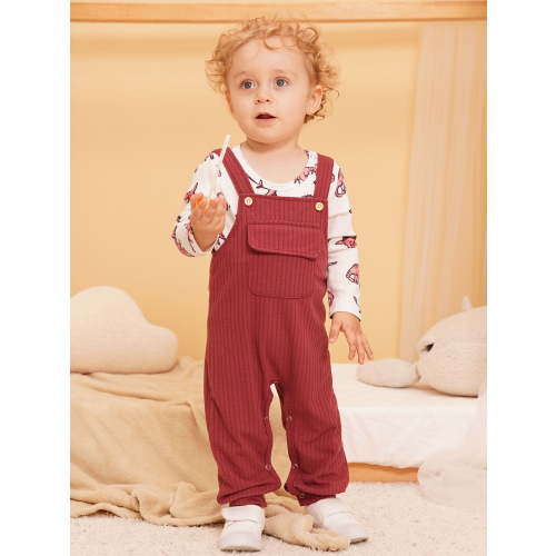 CARETOO Newborn Infant Baby Boy 0-18 Months Clothes 2Pcs Dinosaurs Romper Bodysuit Outfits Bib Overall Pants