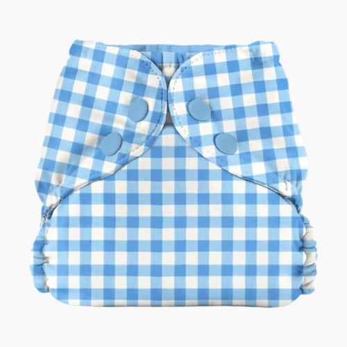 Size 2 (18-35 Lbs) Recycled Diaper Cover (Outer) + Swim Diaper - Gingham