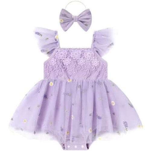 Baby Girl Dress Tulle Summer Ruffe Sleeveless Romper+Headband 2Pcs Infant Dresses Girls Birthday Outfit 0-18M