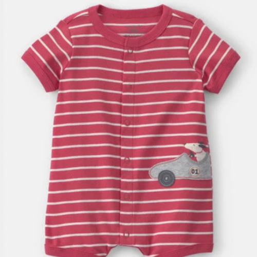 Baby Boy Race Car Striped Romper - Red | Carter's